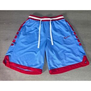 Nike Dri Fit Basketball Shorts Blue Red Swoosh Athletic Mens Size L